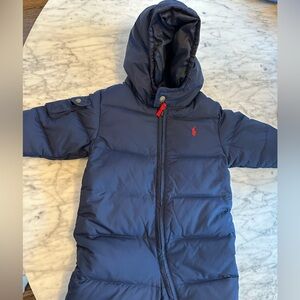 Polo Ralph Lauren Baby Navy Hooded Puffer Snowsuit